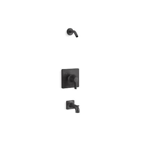 Kohler Venza Rite-Temp Bath And Shower Trim Kit, Without Showerhead In Matte Black TLS28127-4-BL